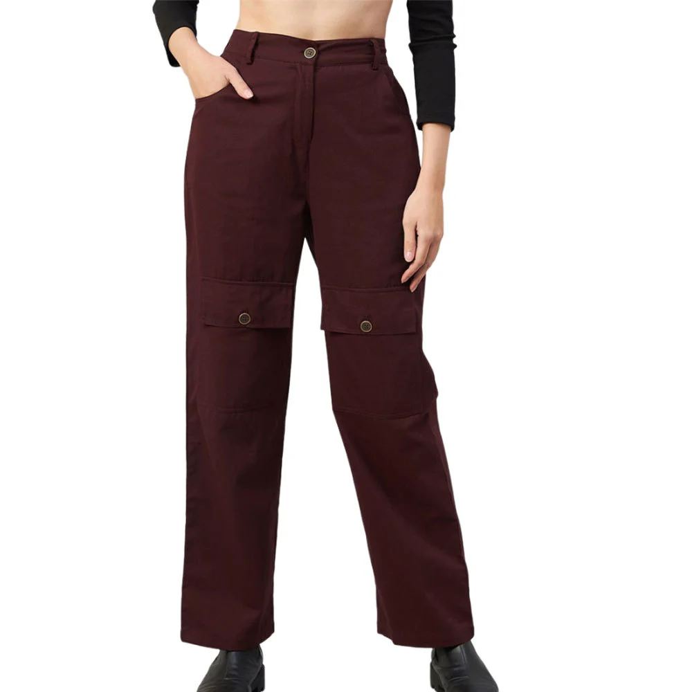 Wholesale High Quality Flat Front Cargo Pants Women Casual Eco-Friendly Breathable Quick Dry Lightweight Terry Fabric 100%