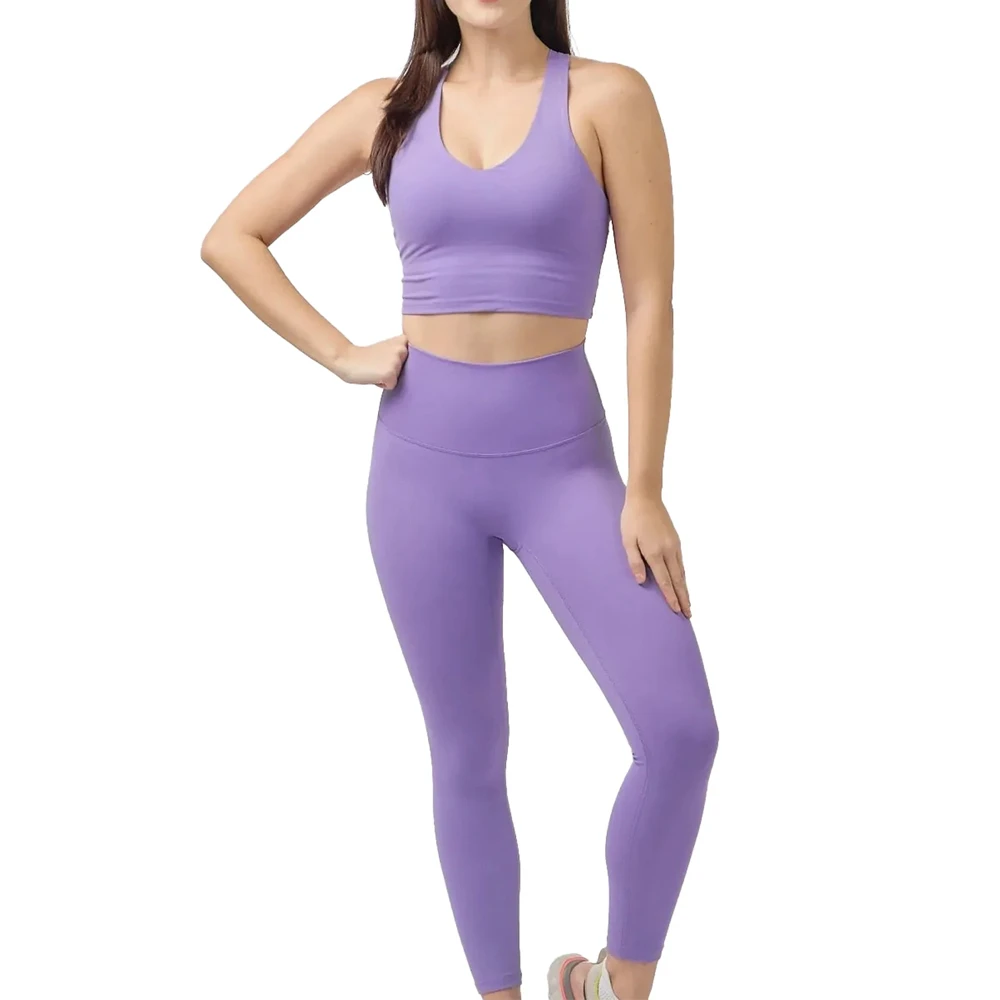 New Best Edition Custom Made Women's Summer Yoga Set Reversible Solid Plus Size Eco-Friendly Breathable Sports Bra Legging Full