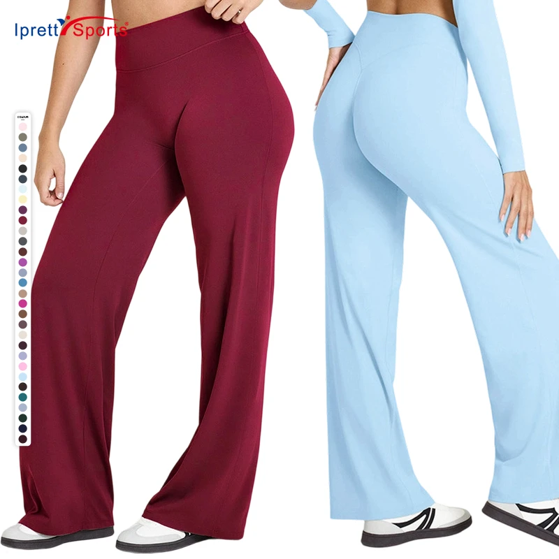 Loose Straight Wide Leg Women Yoga Pants High Waisted Breathable 4-Way Stretch Activewear for Sports Fitness (XS-XXL)