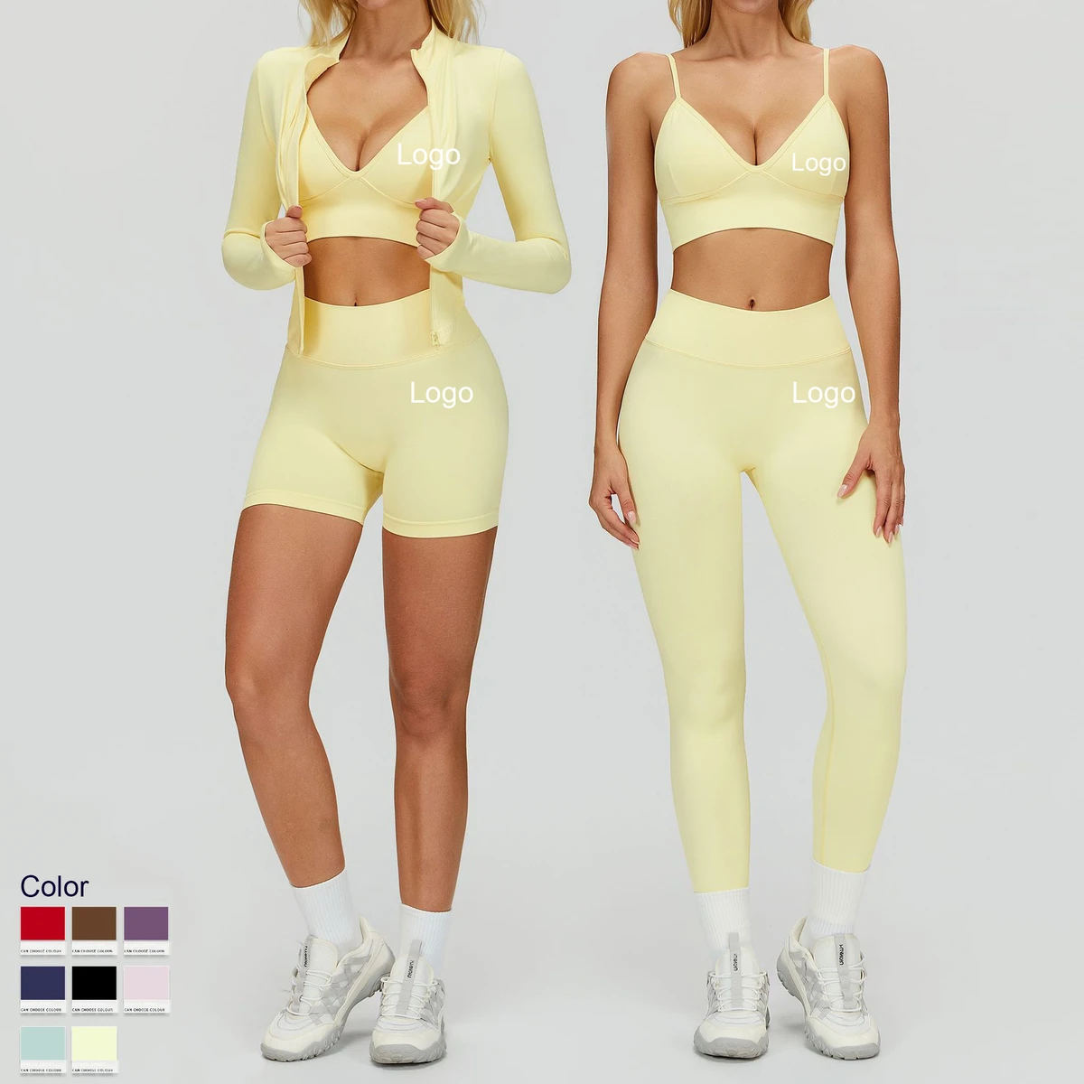 Seamless Workout Set Women Sports Bra Leggings Yoga Set Custom Logo Quick Dry Fitness Activewear Set