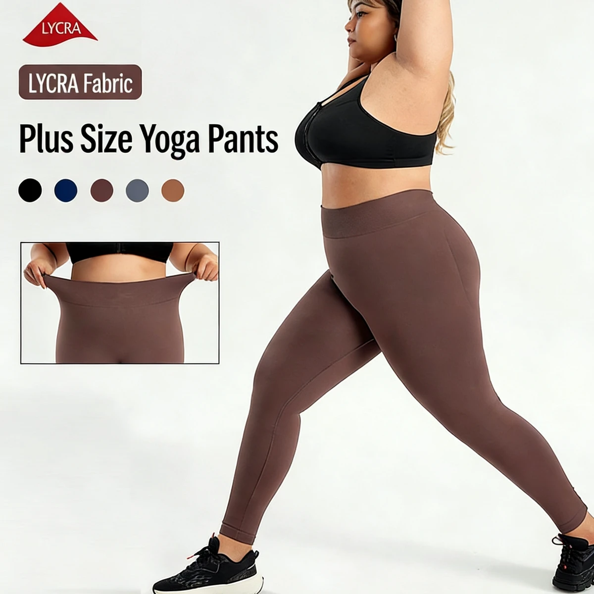 Plus Size Women's Yoga Leggings High Waist Seamless Knee-Length Nylon Spandex All Season for Running & Fitness