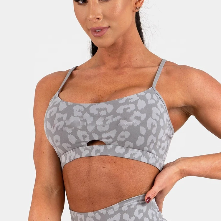 Punchin Sports Custom Print Fully Lined Cross Over Adjustable Back Straps Gym Sports Top Bra for Women