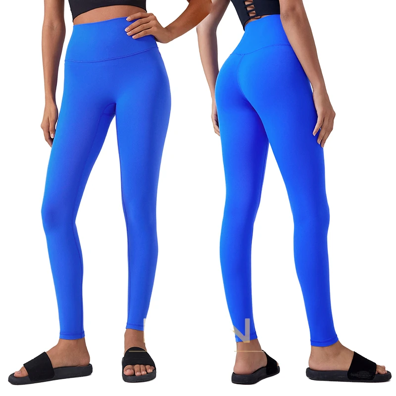2023 New Lulu Design Align Summer Nude Gym Fitness Pants Yoga Leggings Women High Waist Elastic Solid Four-Way Stretch