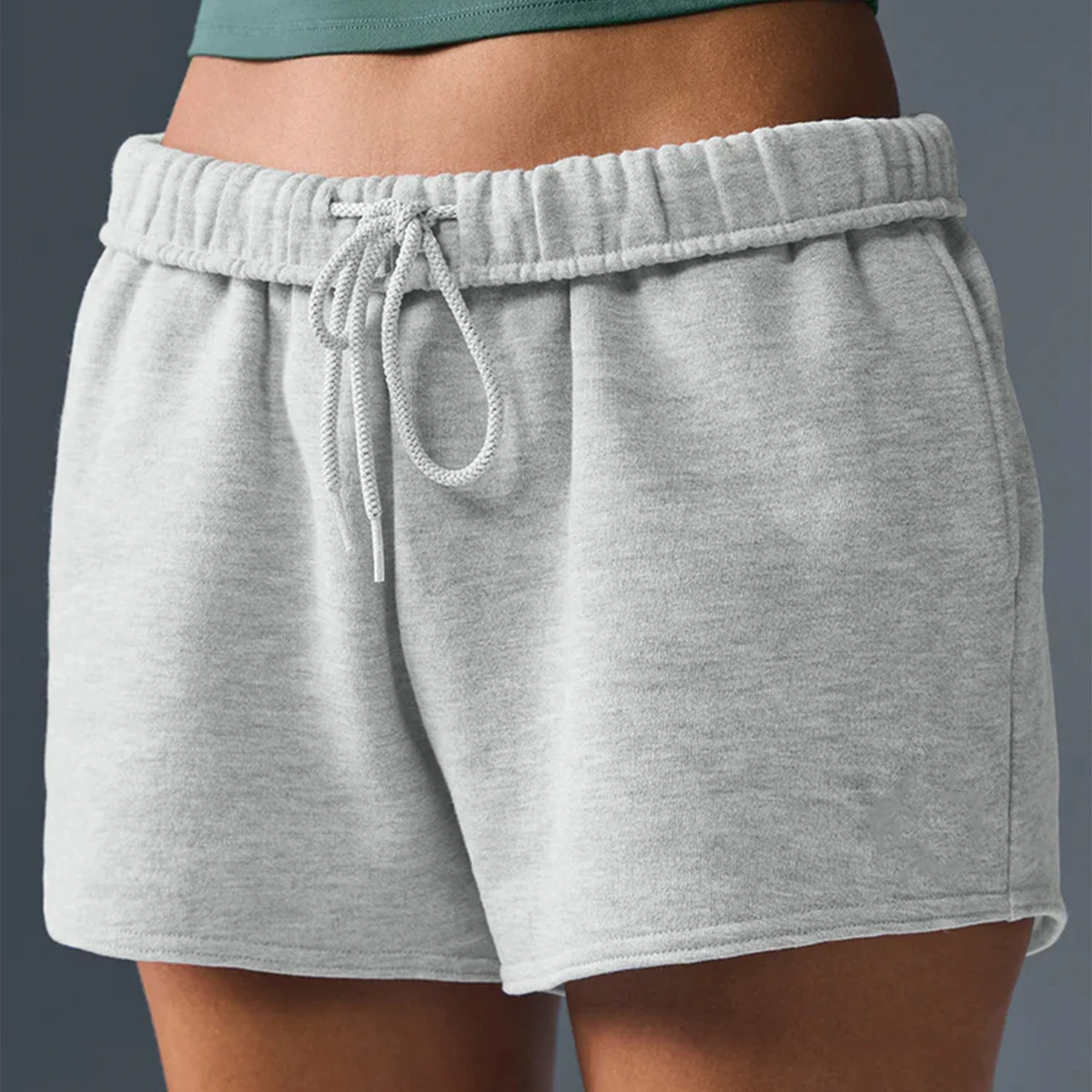 Women's Cotton High Waisted Drawstring Loose Leisure Quick Dry Running Yoga Short With Pockets