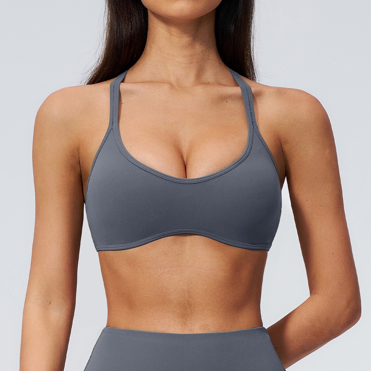High Support Custom Sports Bra for Women Summer Running Halter Neck Top Shockproof Beautiful Back Yoga Bra Breathable Fitness