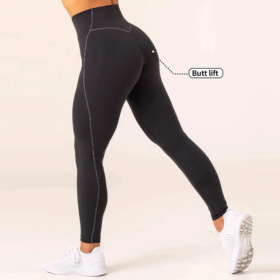 2026 New Solid Scrunch Butt Lift Workout Leggings High Quality Naked-Feel Tummy Control Yoga Pant Women Elastic High Waist