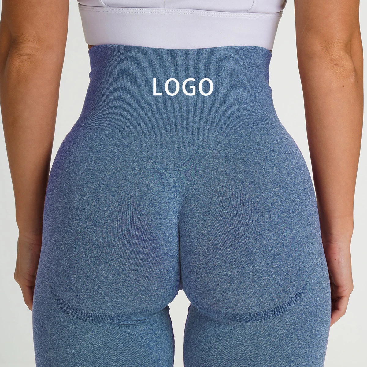 Seamless Solid Spandex/Nylon High Elastic Waist Four-Way Stretch Quick Dry Full Length Yoga And Fitness Pants