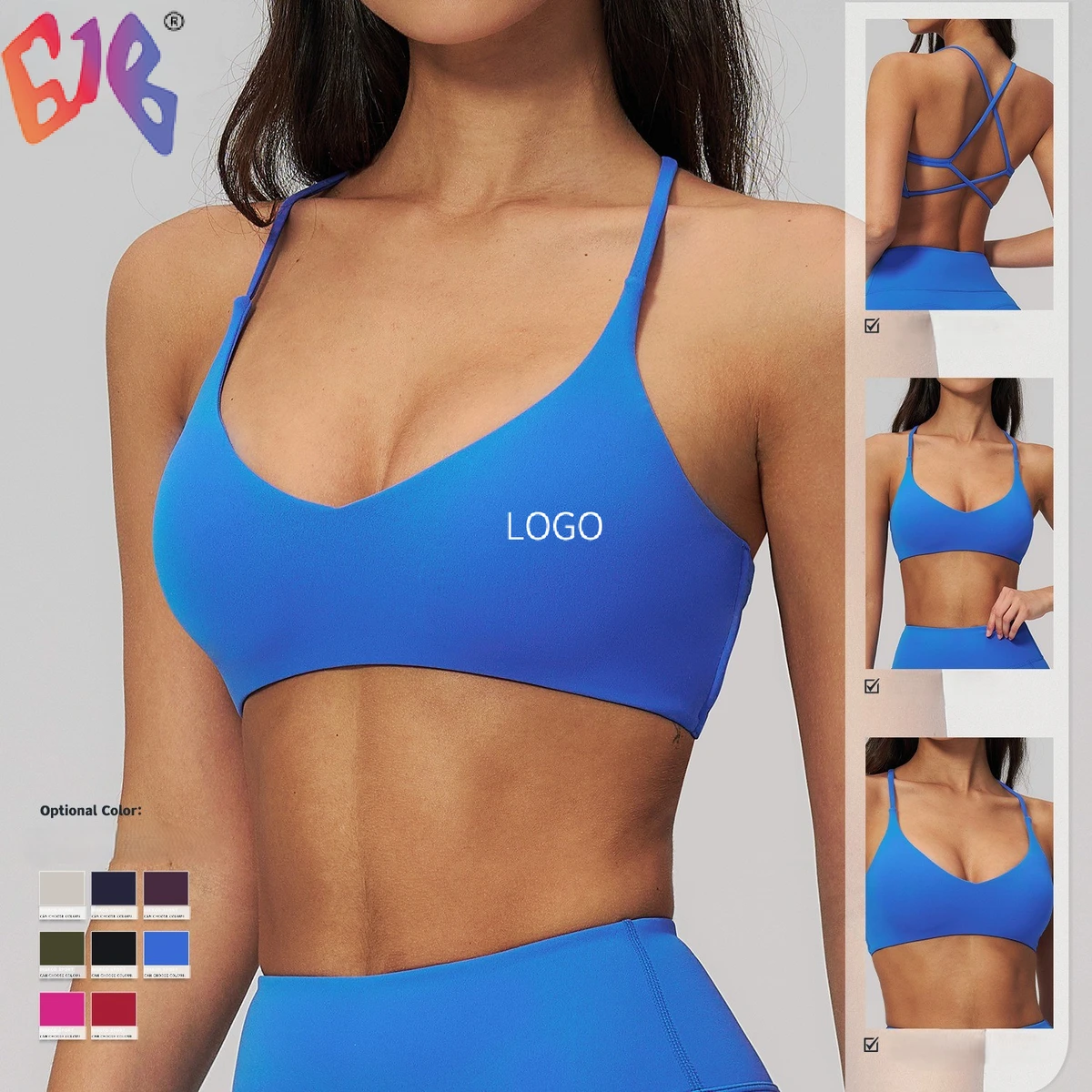 Cloud Feel Quick Dry Cross Back High Impact Yoga Sports Bra for Fitness Running and Workout