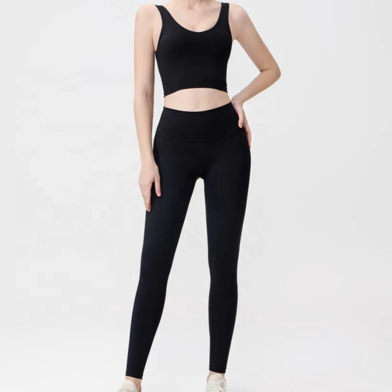 2026 New High Elasticity Texture Plus Size Yoga Suit Set, High Waist and Hip Lifting Fitness Sportswear Two-piece Set