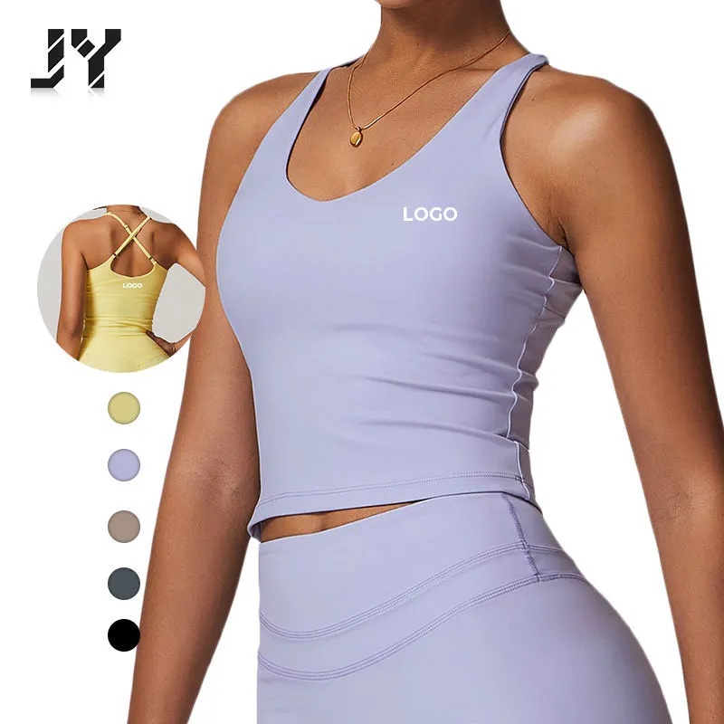 JY Wholesale Plus Size Active Wear Set High Waisted Lulu Spandex/Nylon Leggings Sports Bra Four-Way Stretch Front Yoga