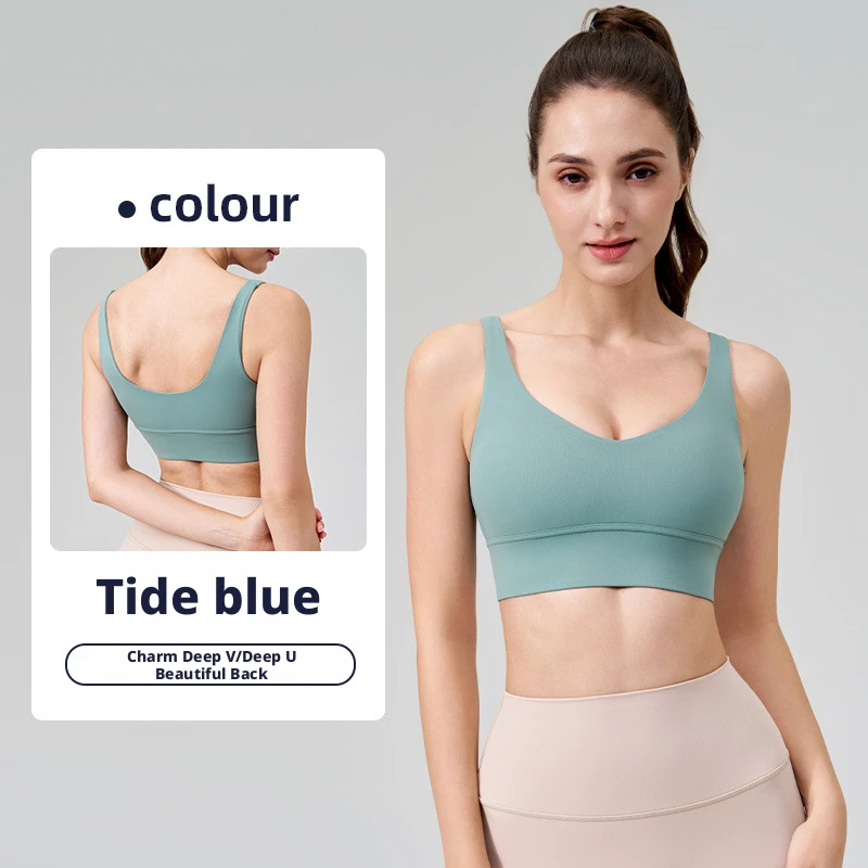 Comfortable Lightweight Breathable Sweat-Wicking Quick Dry Front Logo High Elastic Medium Support Women's Yoga Sports Bra