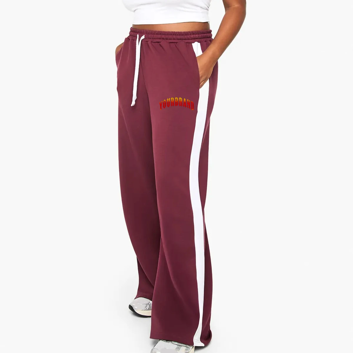 OEM/ODM Polyester/Cotton Mid Waist Regular Fit Eco Friendly Winter Ladies Sweatpants Elastic Waist Heavyweight 300GSM Streetwear