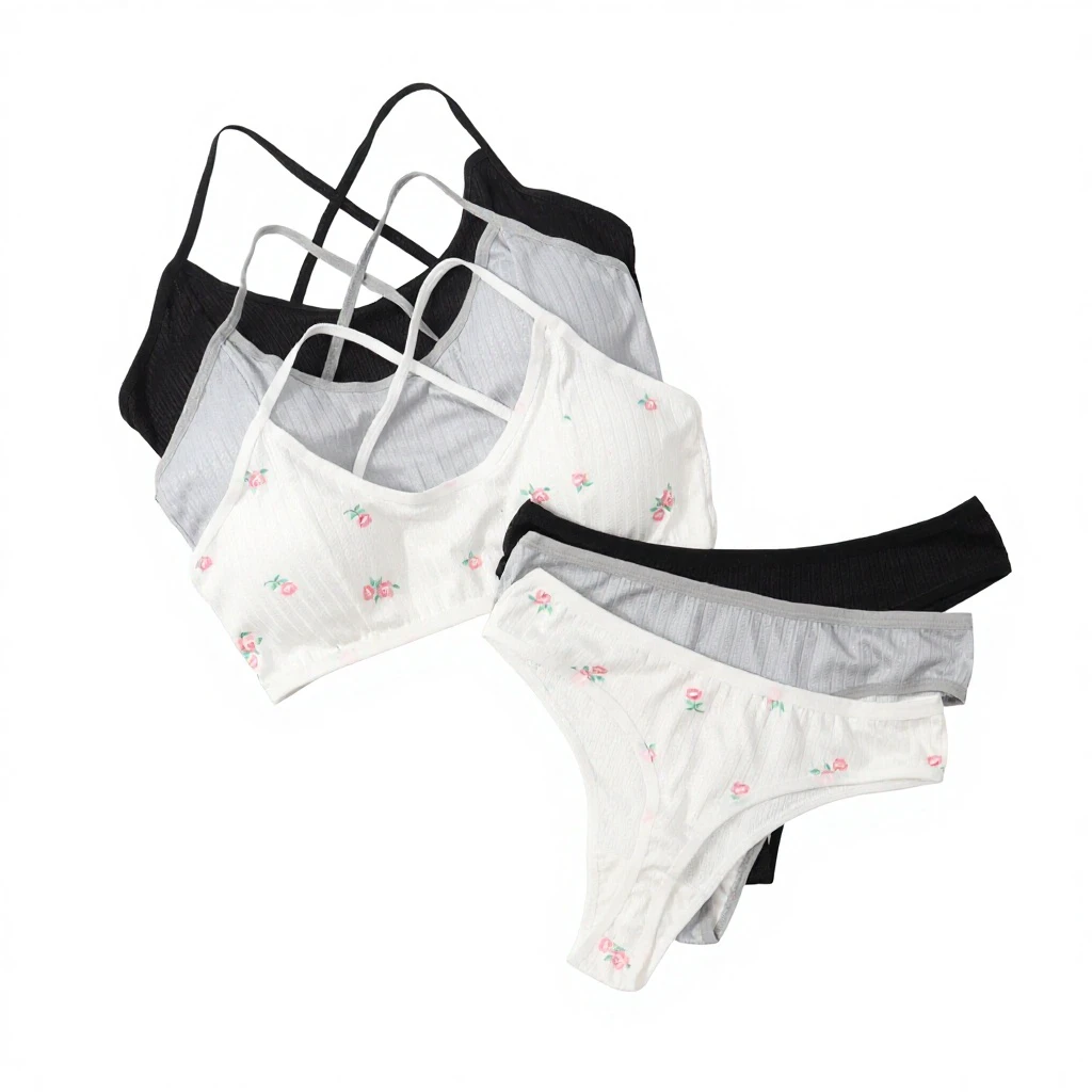 Student Sports Underwear Cross-Border Thin Wireless Bra for Teenage Girls Puberty Summer Comfortable Breathable Polyester-Cotton