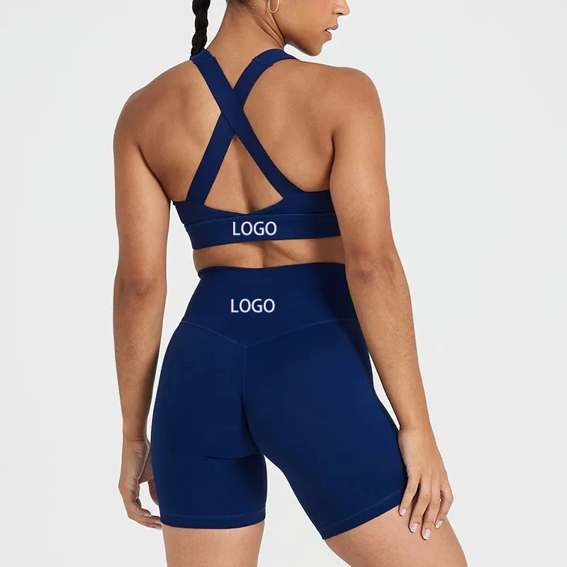 2023 New Womens Outfit Gym Fitness Set Sports Yoga Sets Top Shorts High Quality Pajamas Yoga Bra and Short 2 Pieces Set