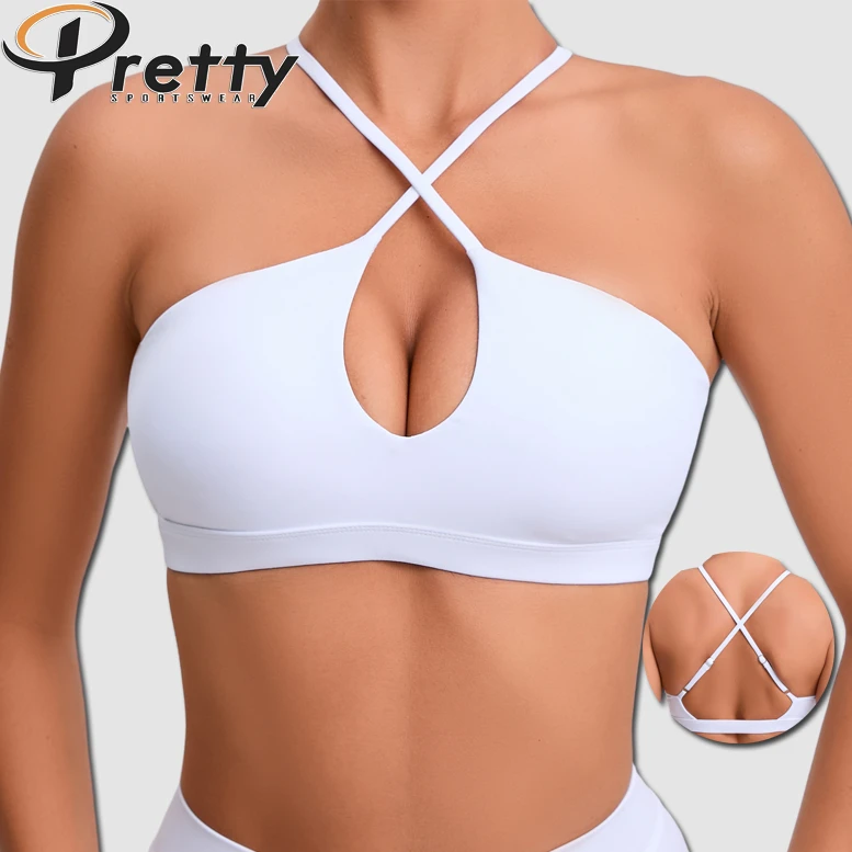 New Design Hot Sale Women Yoga Bra Stylish Quick Dry Lightweight Breathable Cross Strips Compression Women Yoga Sports Bra