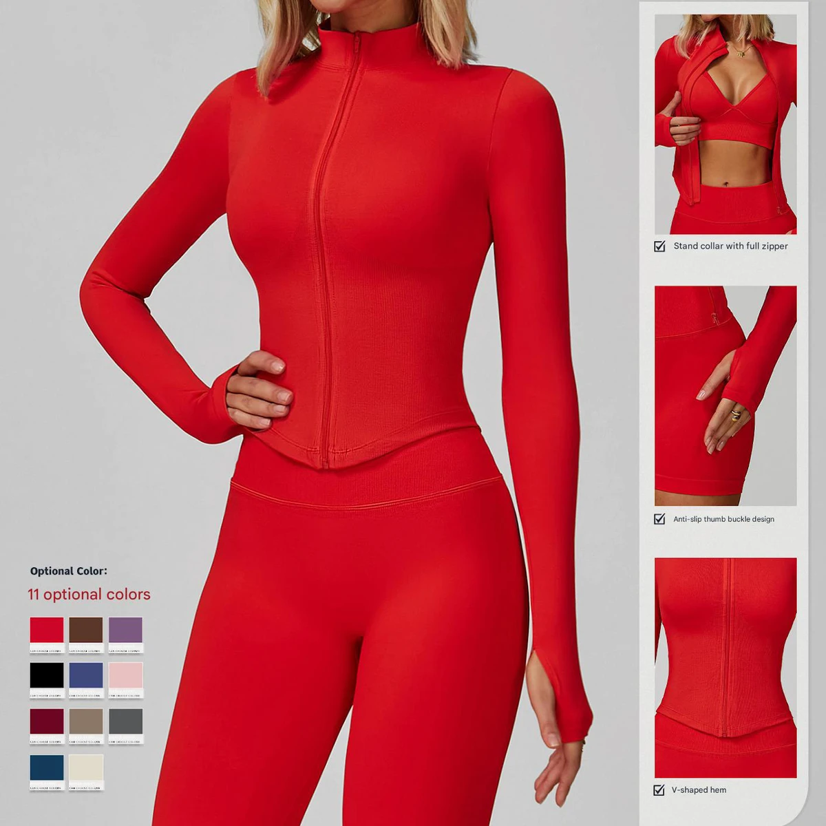 Lanyu Women Plus Size Yoga Sports Long Sleeve Coat Thumb Hole Zipper Tight Lightweight Breathable Running Sportswear Seamless