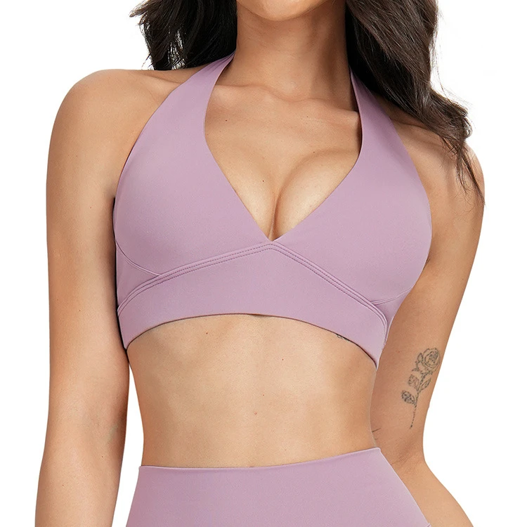 Adjustable Neck Strap High Support Premium Cross-Back Sports Bra for Winter Fitness Running Yoga Gym Wear XS to XL Line Pattern