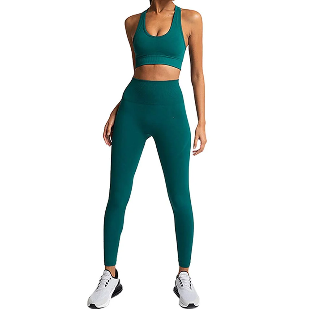 Women Plus Size Solid Eco-Friendly Printed Skinny Yoga Set Four-Way Stretch Spring Sporty Gym & Yoga Activewear