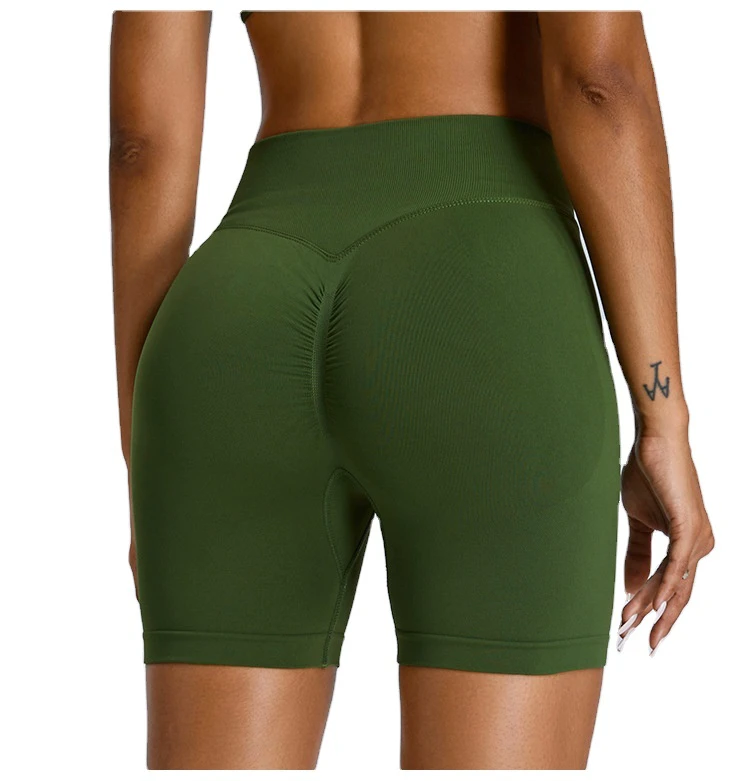 Wholesale High Elastic Peach Hip Shorts Nude High Waist Hips Yoga Pants All-match Sports Three-point Pants