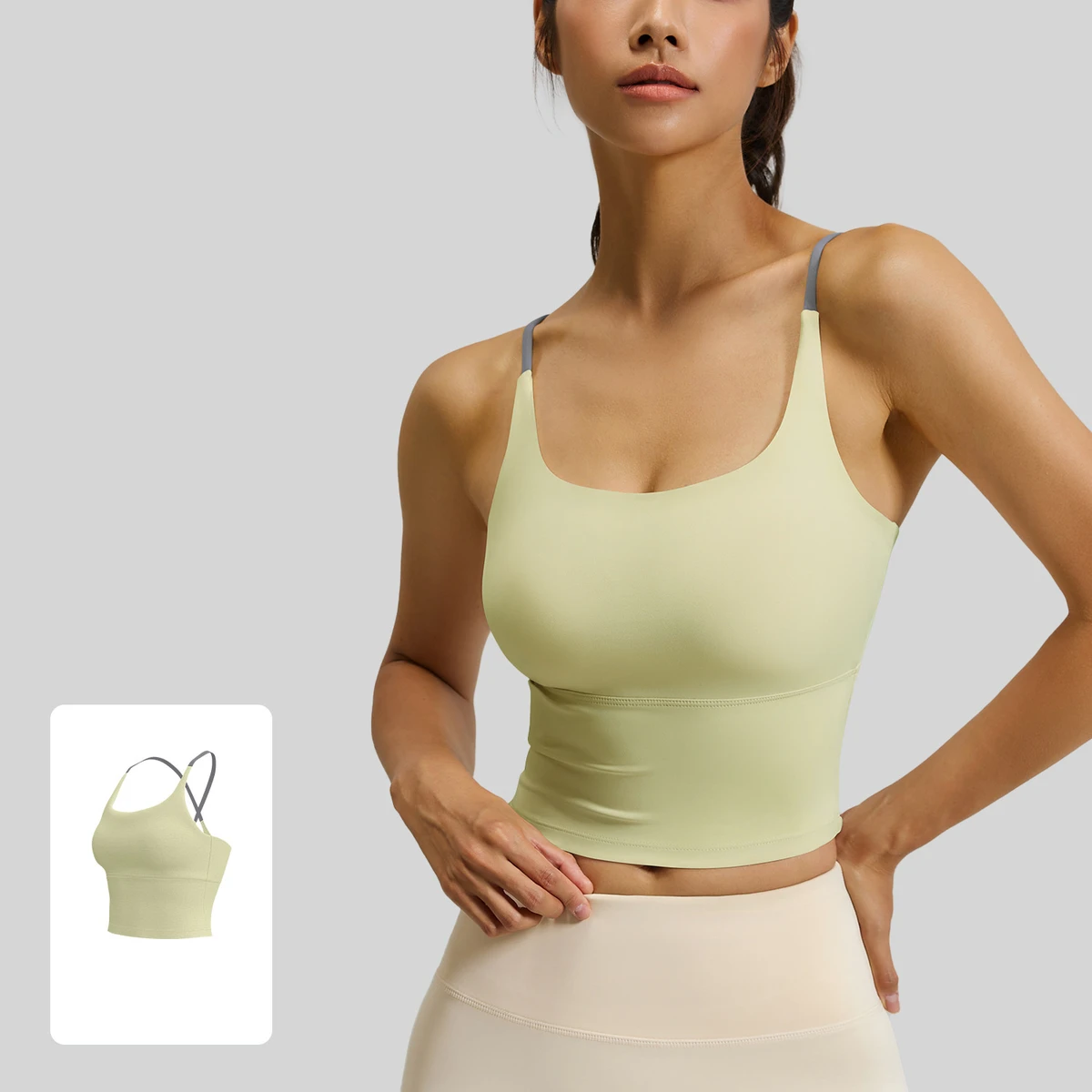 High Elasticity Nude Sports Bra for Women with Chest Pads Yoga Bra Fitness Vest Top Suspender