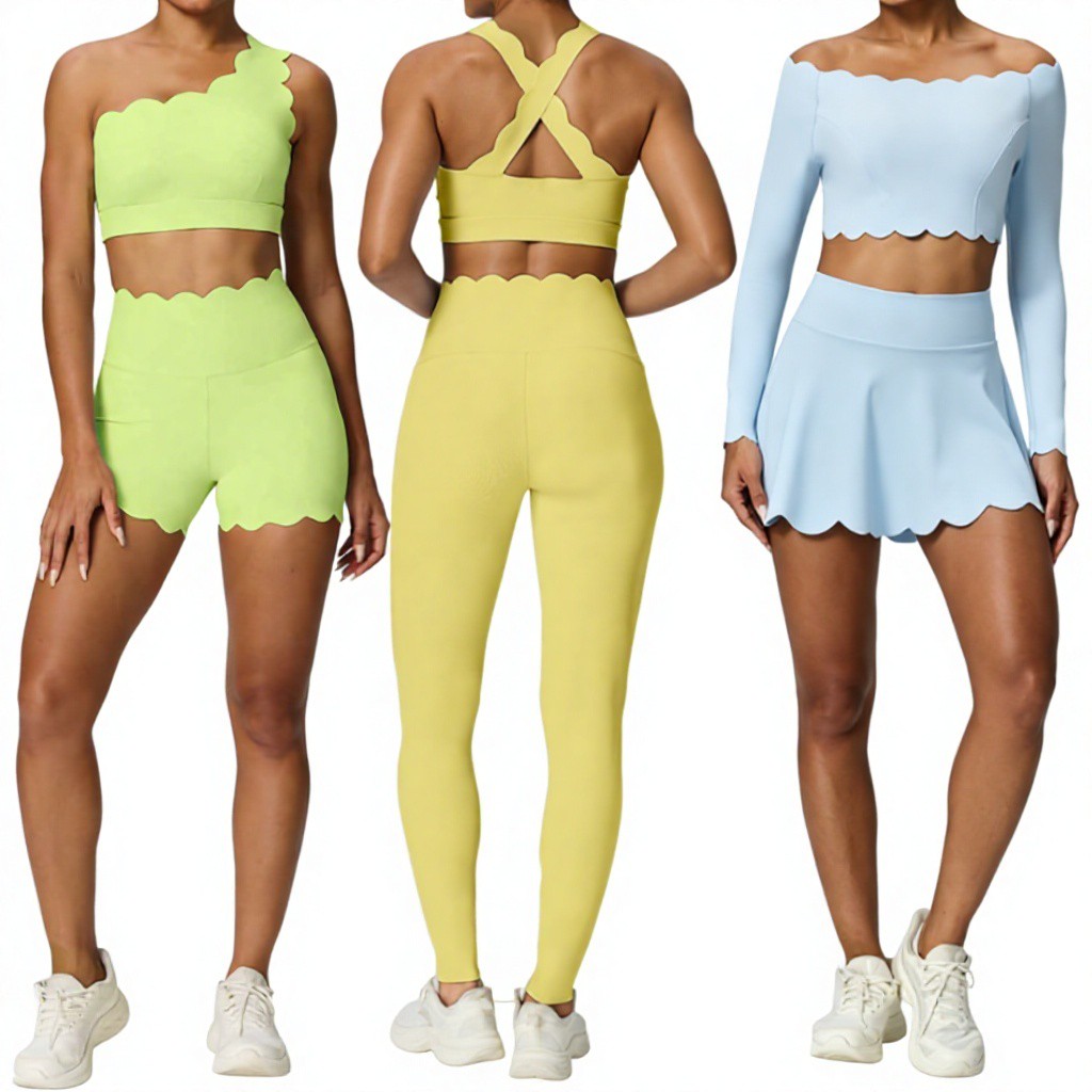 Solid Breathable Tight High Elastic Slim Yoga Suit 2-Piece Set Ankle-Length Flared Leg Women's Fitness Spandex/Nylon Lace