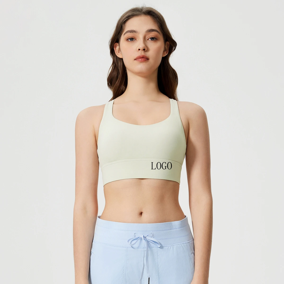 Wholesale Customization OEM ODM Logo Sexy Cross Beauty Back High Strength Breathable Yoga Bras for Gym Sports Fitness Earthquake