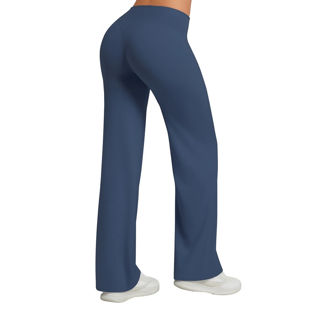 Breathable Quick-Dry Yoga Pants With Four-Way Stretch, Mid Elastic Waist, Plus Size, Lightweight Nylon Spandex, Ankle-Length, Cu