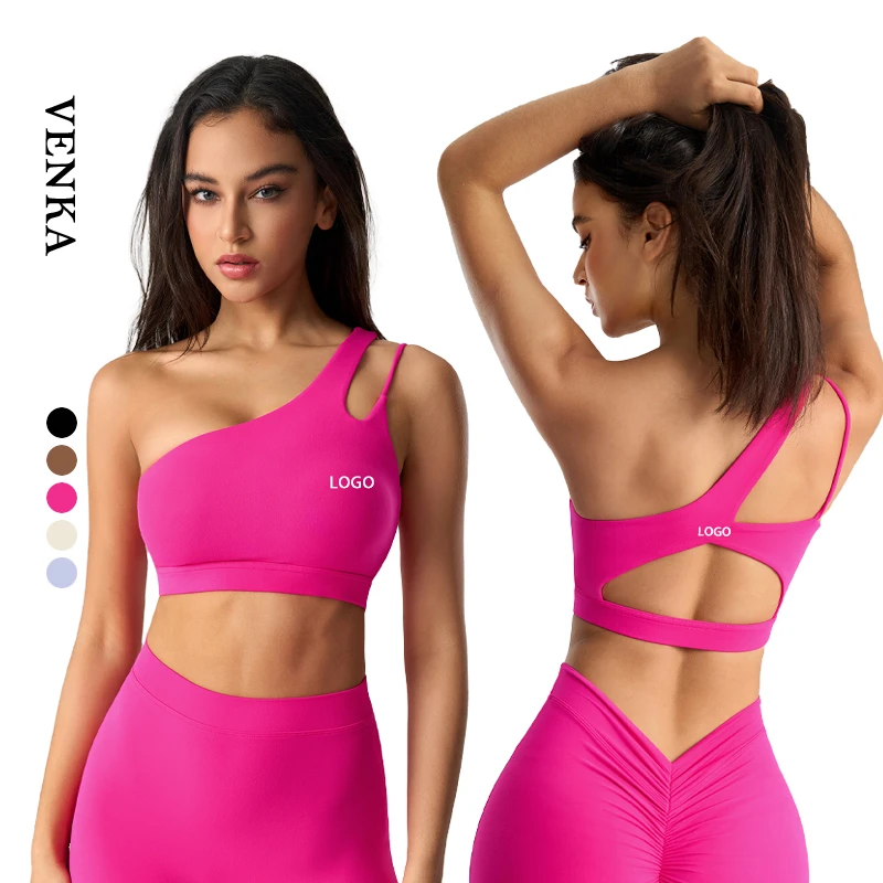 Beautiful Backless Sport Bra for Women High Strength Fitness Yoga Bra Removable Chest Pad Irregular Lightweight Breathable