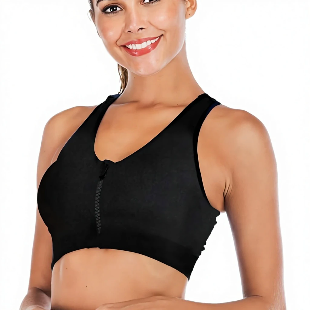 High-quality Women's Seamless Racerback Sports Bra Adjustable Shoulder Straps Anti-shock High Support Front Removable Pads for