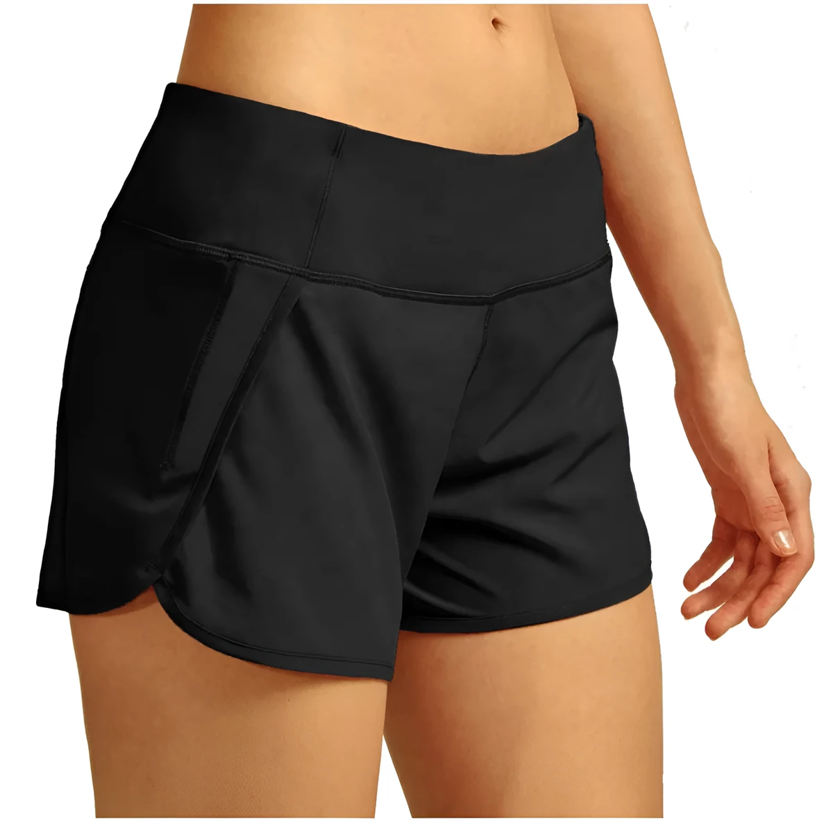 Women's High-Waisted Belt Sports Shorts Eco-Friendly Windproof Pattern Button Quick-Dry Gym Yoga Running Workouts Breathable