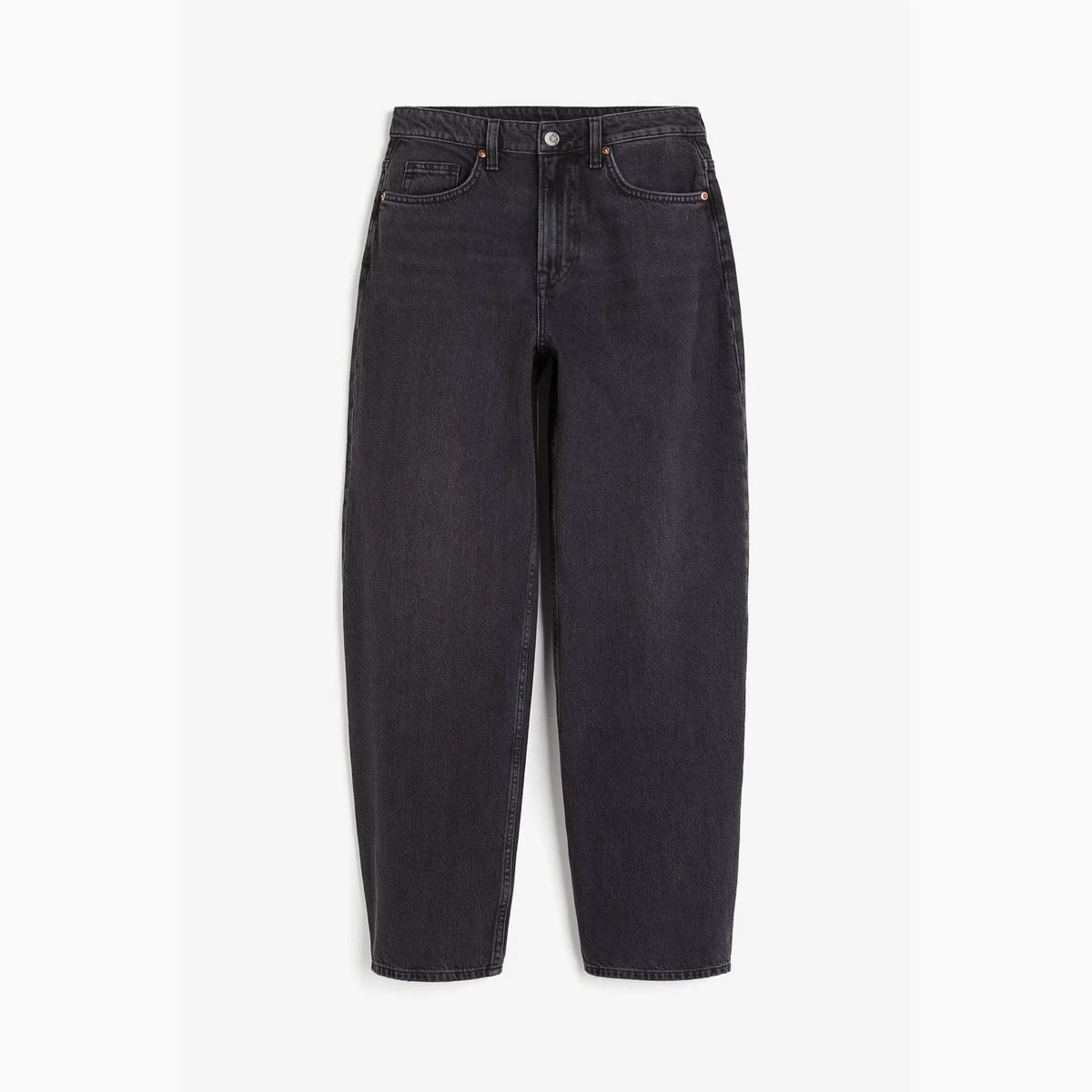 Black Denim Jeans Women's High Waist Straight-leg Light Wash Loose Comfortable Stylish Fashionable Solid Casual