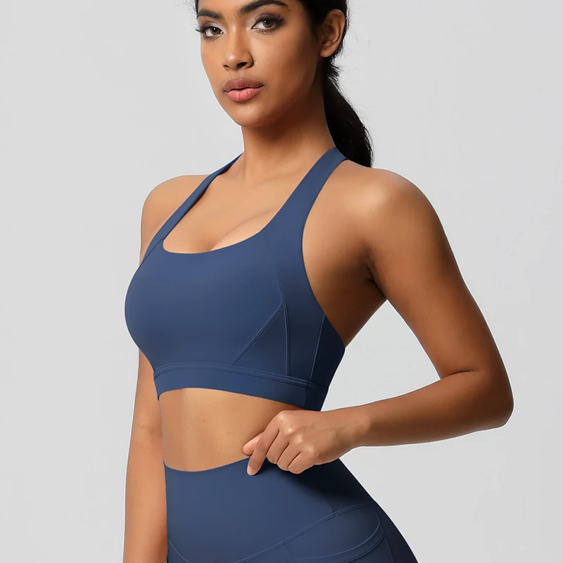 Women's High Support Padded Sports Bra-Lightweight Spandex Material for Gym & Yoga Fashion Design
