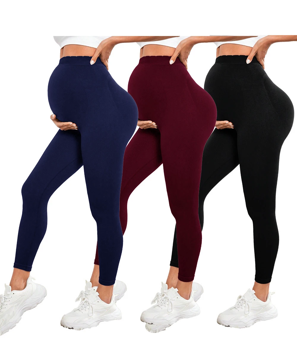 3046 Women Leggings for Pregnancy Exercise Yoga Pant Lift Belly Seamless Pregnant Women High Waist Maternity Pants Fitness