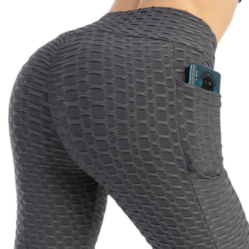 Higher Quality Plus Size Polyester Spandex Sports Seamless Yoga Leggings with Pockets Woman High Waist Workout Sports Pants