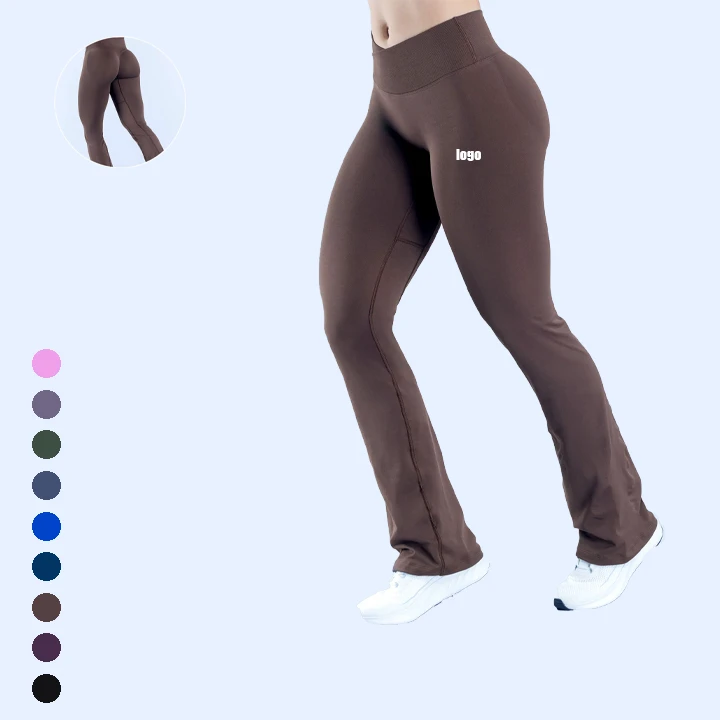 2026 Cross V Waistband Bell-bottom High Waisted Fitness Leggings Seamless Yoga Women Yoga Leggings
