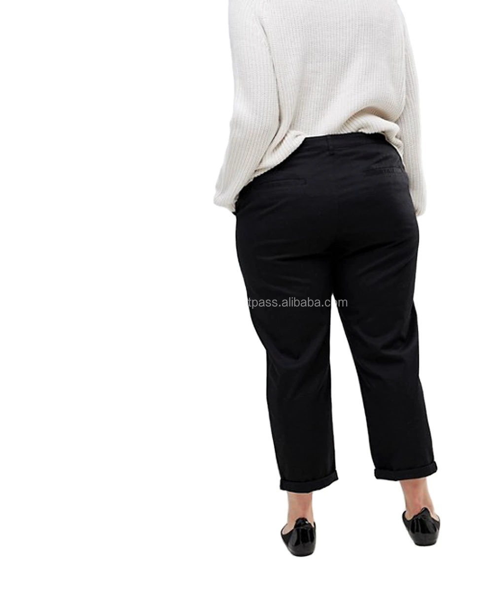 High Quality 100% Cotton Canvas Cargo Pants Women Breathable Eco-Friendly Quick Dry Plus Size Mid Waist Casual Flat Embroidered