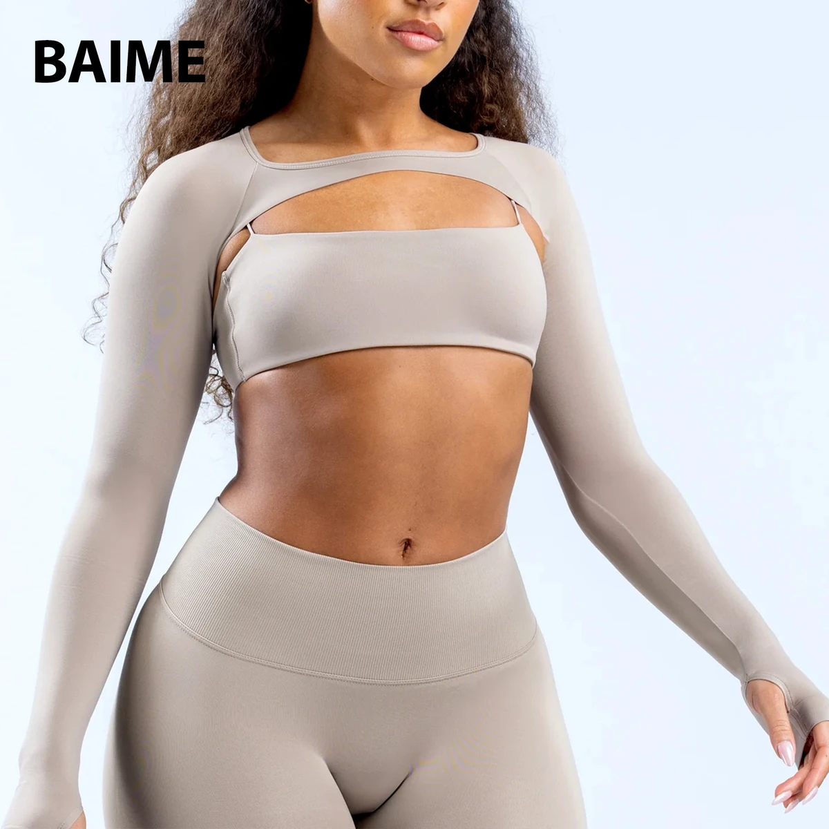 Quick Dry Backless Yoga Clothing Running Yoga Tights Breathable Long Sleeve Sports Fitness Yoga Wear