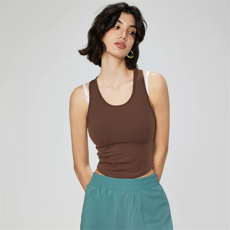 Cool Mint Reversible Sports Bra Lightweight Hollow Yoga Vest Removable Sleeveless U-Neck Breathable Gym Adults Spring Summer