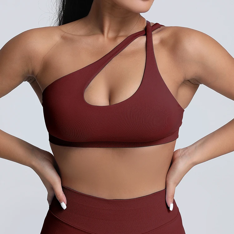 Cut Out Sports Bra Removable Pads Best Quality Lightweight Crop Yoga Fitness Seamless Sports Bra for Women