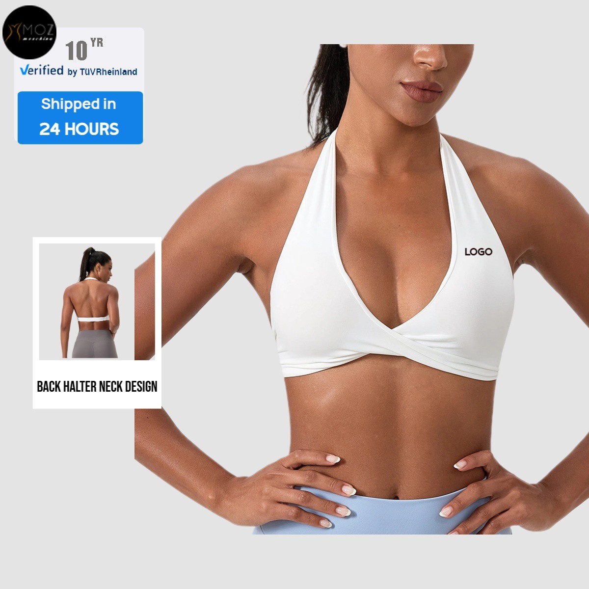 Women's Low-Impact Cross Halter Sports Bra Padded Workout Tank Top for Gym & Yoga Fitness Yoga Wear