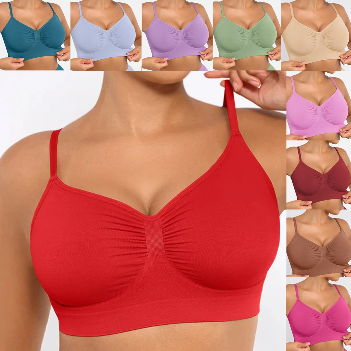 Hexin High Quality Sports Bra for Women Breathable Wireless Push-up Bra Adjustable Shoulder Straps New Arrival Factory Plus Size