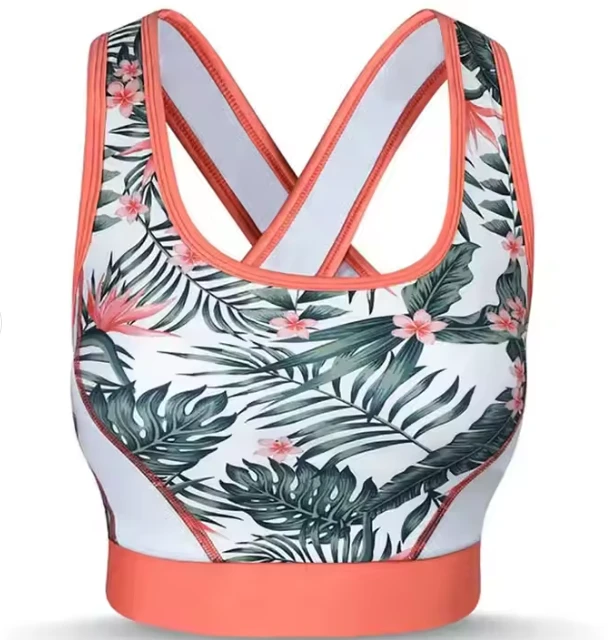 Wholesale Lightweight Breathable Spandex/Nylon Women's Fitness Sports Bra Y-line Straps High Waist Solid Pattern Yoga