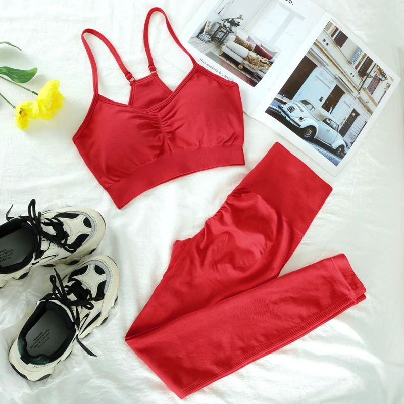 2 Piece Yoga Sets Quick-Drying Sportswear Wholesale GYM Fitness sets Sports Suits Women Seamless Fitness Yoga Set
