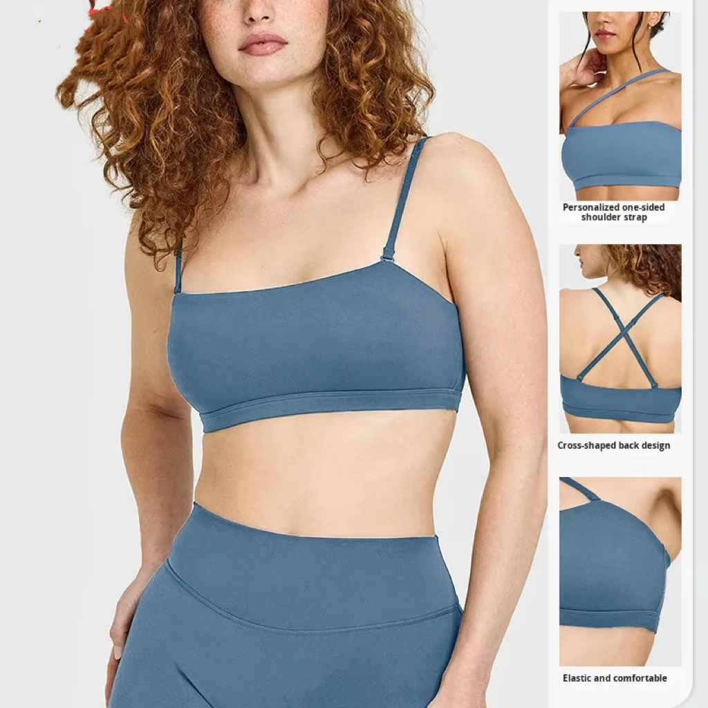 Custom Logo Adjustable Thin Strap Sports Bra Gym Yoga Bra Women Fitness Active Wear
