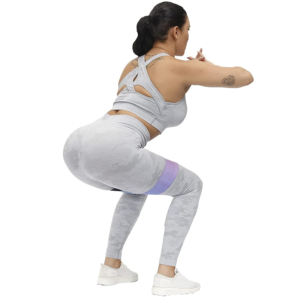 OEM Custom Logo Women's High Waist Camouflage Yoga Leggings Full Length Elastic Waist Sublimation Print Four-Way Stretch Pants