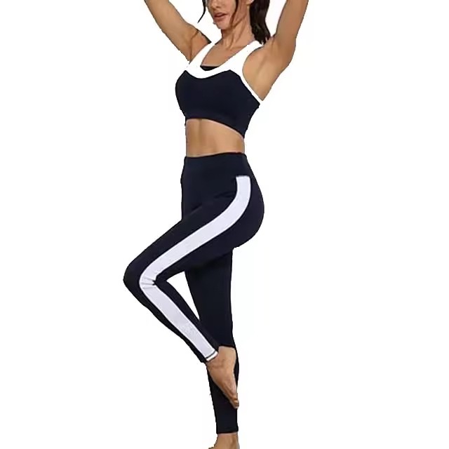 High Quality Light Weight Women Yoga Set Without Sleeveless Customized Logo Printing Fitness Gym Wear Yoga Sets Spandex Material