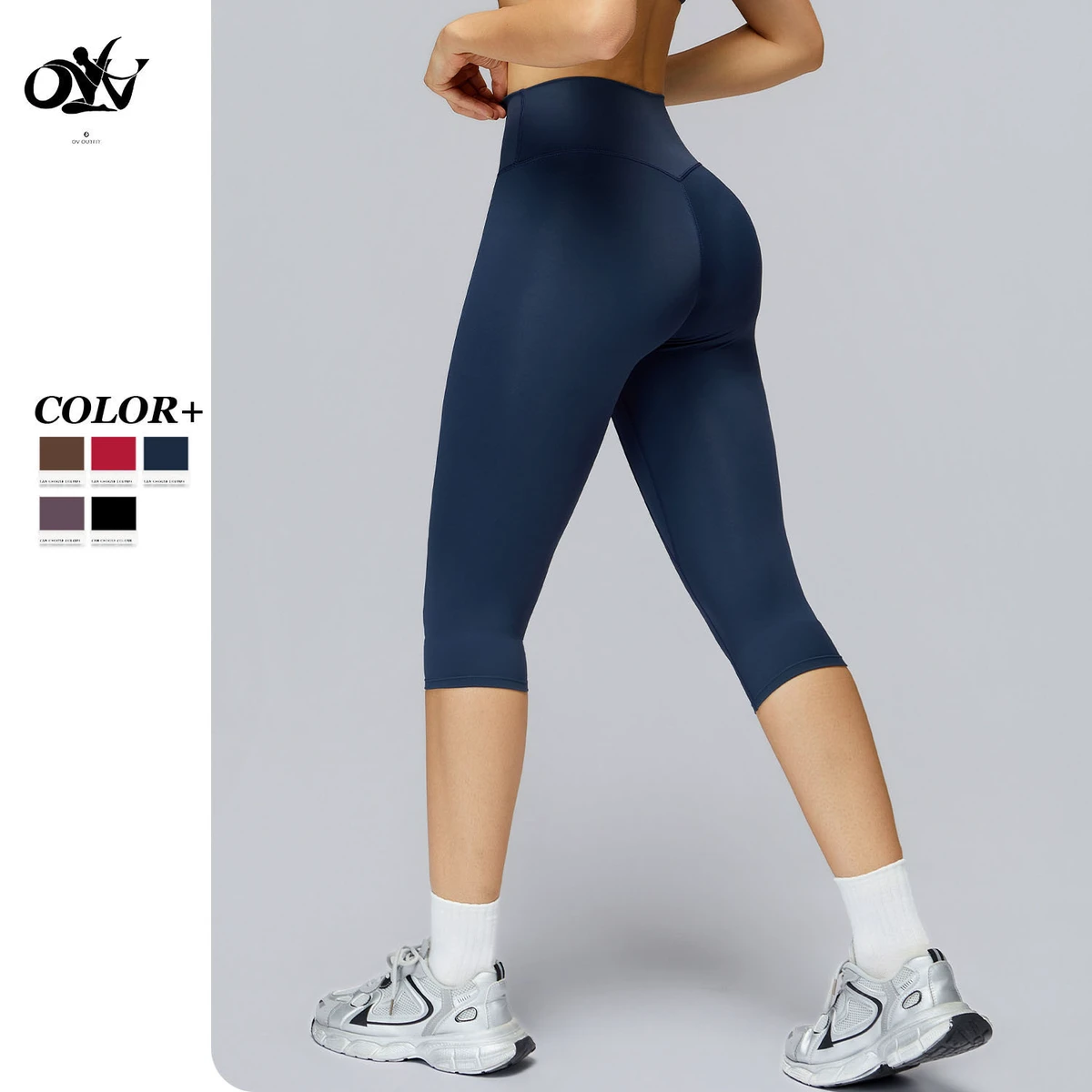New Design Capri-pant Tight High Waist Yoga Leggings Quick-drying Breathable Slimming Wholesale Outside Women's Sports Shorts
