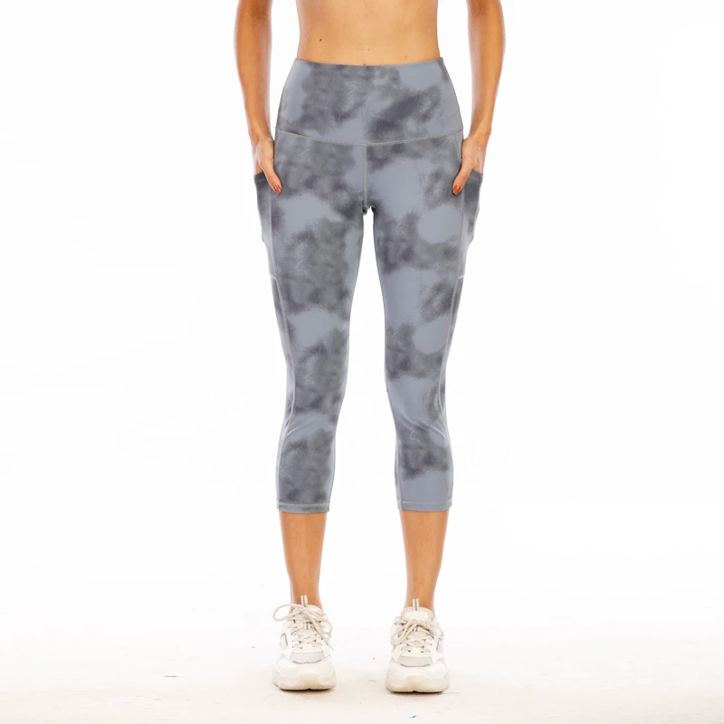 Women's High Waist Yoga Capri Pants Breathable Stretch Fitness Sports Motion Training Leggings Tummy Control Leggings