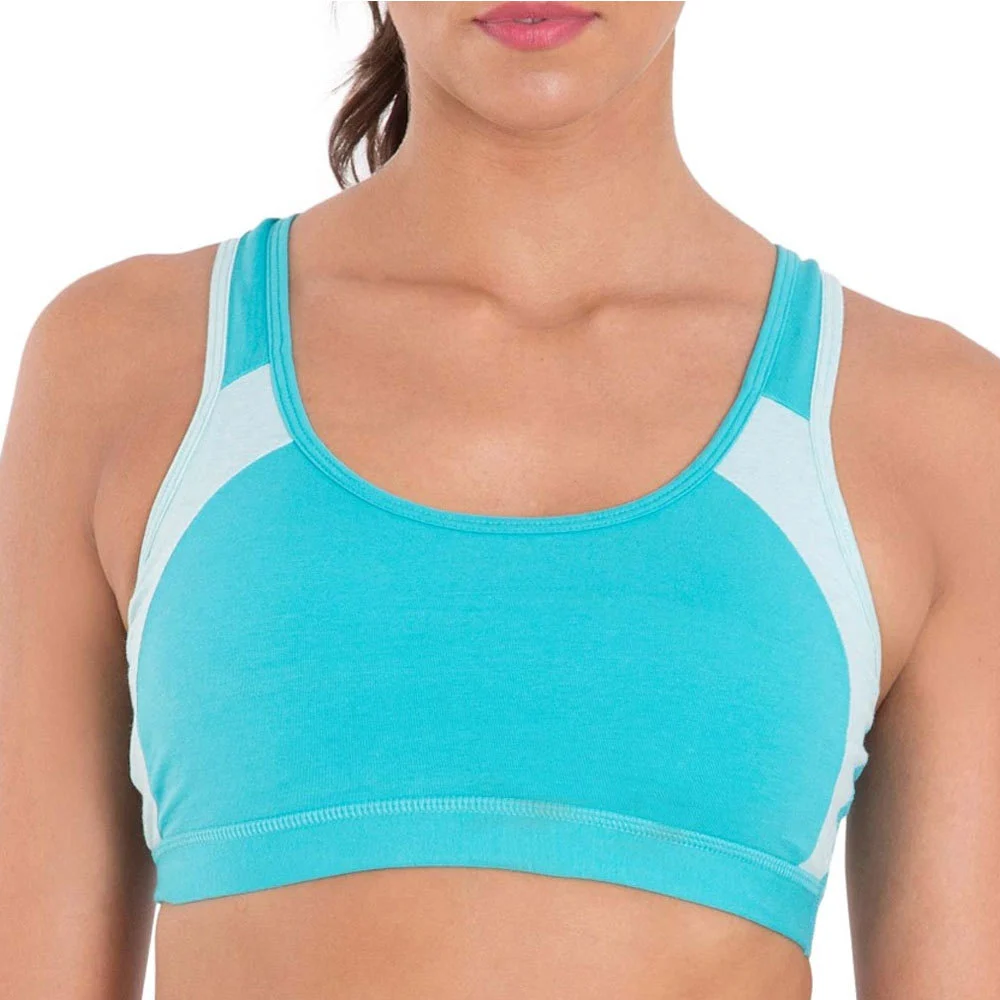 Women's Solid Breathable Knitted Everyday Fitness Bra Padded High Impact Support Wire Free Eco-Friendly Stretch Fabric for