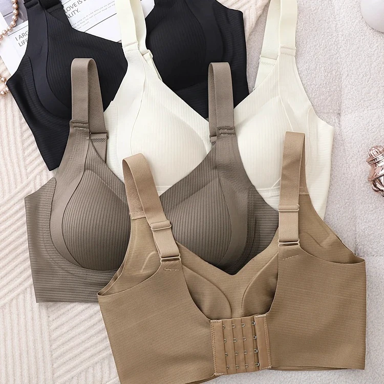 Low Price Wholesale Inventory Anti Sagging Lifting Chest Fixing Cup Side Folding Lifting Tray Sports Bra for Women